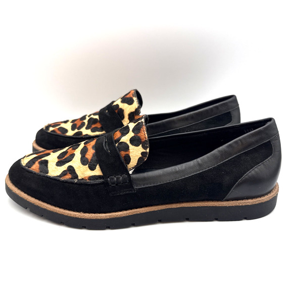 Women's Vaneli Penny Loafers, Black Brown, Leopard Calf Fur, Slip On Sz 11 NWOT - Picture 2 of 10